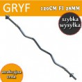 Wzmacniany gryf lekko łamany 120cm 28 mm 120 cm